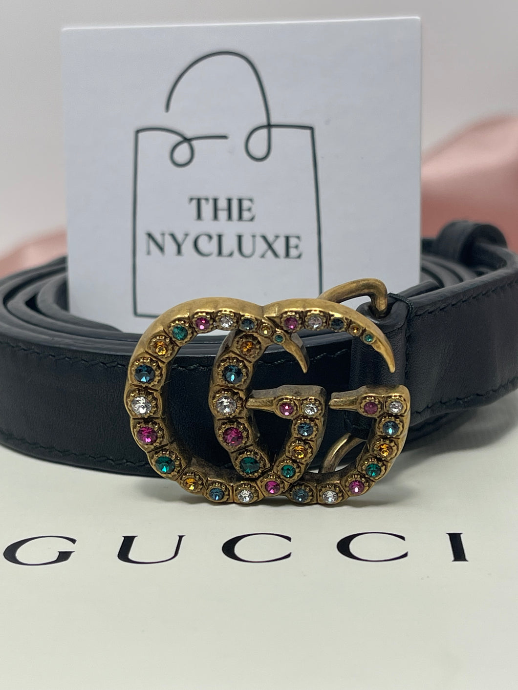 Gucci Crystal Slim Belt 85 SKU6147