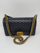 Load image into Gallery viewer, Chanel Le Boy Medium BLK SKU1007
