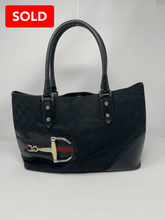 Load image into Gallery viewer, Gucci Hasler Tote Black Sherry Line
